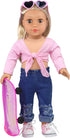 ZITA ELEMENT 18 Inch Girl Doll Clothes Set - Scooter, Skateboard, Sport Shoes, and Accessories for Outdoor Fun