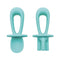 Tiny Twinkle Silicone Training Utensils - Baby Spoons and Forks for Self-Feeding Training, Mint