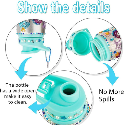 Decorate Your Own Water Bottle Kits for Girls Age 4-12, Mermaid Gem Diamond Painting Crafts, DIY Arts and Crafts Gifts