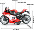 Pull Back Motorcycle Toys with Music Light - Race Motorcycles Gift for Boys 3-8 Years Old (RedWhite)