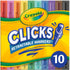 Crayola Clicks Retractable Tip Markers, 10ct, Washable Art Marker Set for Kids, Back to School Supplies