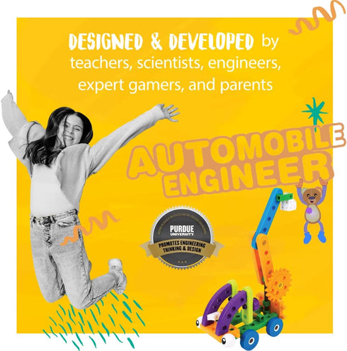 32 3+ Thames & Kosmos Kids First Automobile Engineer Kit | STEM | Page Full-Color Illustrated Storybook | Ages |