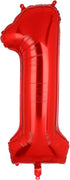 40 Inch Red Number Balloons Mylar Foil Helium Digital Balloons for Baby Shower 1st Birthday Party Decor Supplies