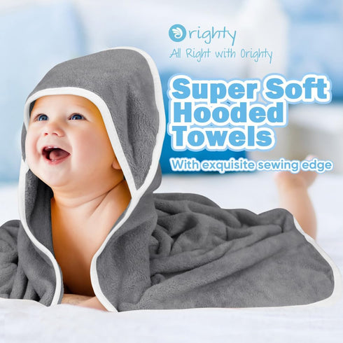 6 Pack, 30 30 Inch Orighty Baby Hooded Towel x Super Soft Bath Towel with Hood for Babies, Infant, Newborn Essential