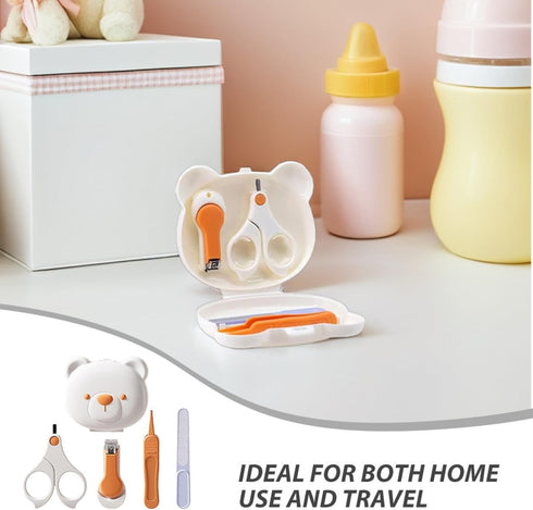 Set 4pcs HEMOTON Nail Clipper and File for Newborns and Infants Safe Stainless Steel Nail Grooming Kit with Scissors