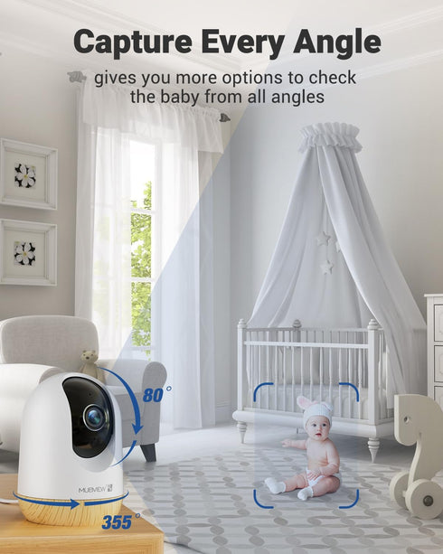MUBVIEW 5G WiFi Indoor Security Camera, Pet Camera with Phone App, 2K Night Vision, Auto Tracking, 2-Way Audio, Local &
