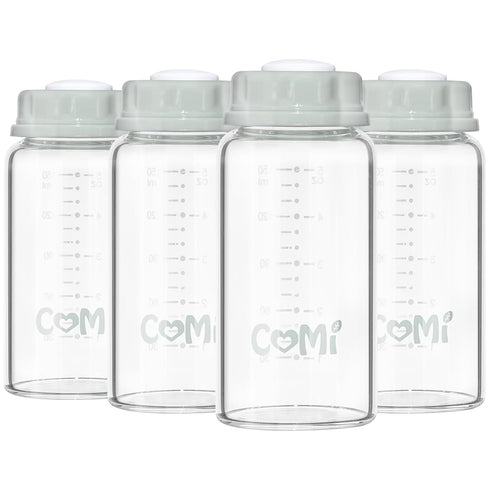 COMI Natural Glass Baby Bottle,Standard Neck Breastmilk Storage Bottle for Fridge,Breast Milk