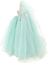 BARWA Light Blue Wedding Dress with Veil for 11.5 Inch Girl Doll, Evening Party Gown