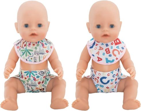 20 14-18 Inch SOTOGO Pieces Doll Diapers Dolls Underwear Doll Bibs for Dolls
