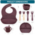 100% Set, Silicone Baby Feeding BPA Free Dishes With Suction Bowl, Divided Plate, Toddler Self Feeding Utensils