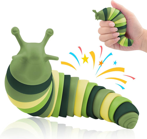 Cevioce Sensory Slug Fidget Toys,Mini Fidget Slug Toys for Adults & Kids