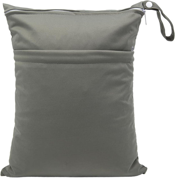 Wet Dry Bag for Baby Cloth Diapers, Waterproof Reusable with Two Zippered