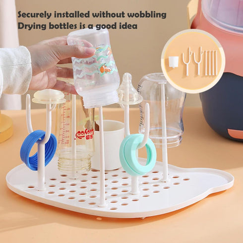 KALWEL Baby Bottle Storage,Baby Bottle Drying Rack,Bottle Drying Rack,Baby Bottle Drying Rack with Cover,Baby Drying