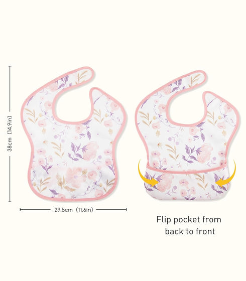 3-Pack Waterproof Baby Bibs for Eating - Mess Proof Lightweight Toddler Feeding Bibs with Large Food Catcher