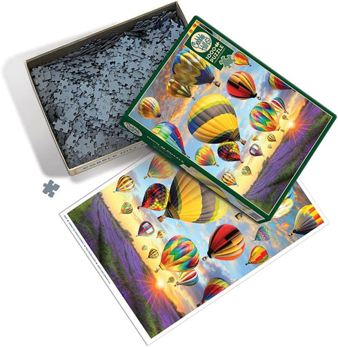 Cobble Hill 1000 Piece Puzzle, Hot Air Balloons, Sample Poster Included