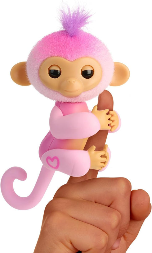 2023 New Interactive Baby Monkey, Reacts to Touch with 70+ Sounds & Reactions (Pink)