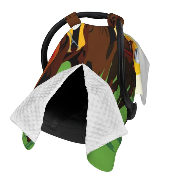 Zhbvncp Horse Racing Cartoons Baby Car Seat Cover & Breastfeeding Nursing Cover -