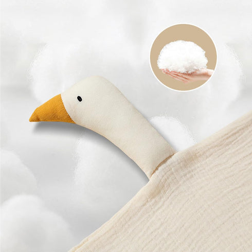Organic Cotton Security Blanket for Baby Boys and Girls, Khaki Goose Soft Muslin Cotton Blanket, Breathable