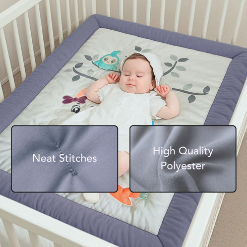 Dreamy Cotton LLC 3 Set 100% Set, Set Pieces of Bedding for Girls, Cool Gray Baby Girl Bedding Crib, Creative Baby Crib