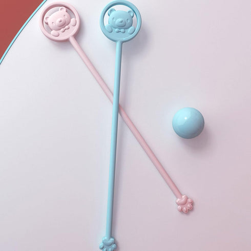 Psdndeww Convenient Baby Milk Powder Stirrer Lovely Stir Stick Mixing Rod with Over-Heat Reminding Silicone Mixing