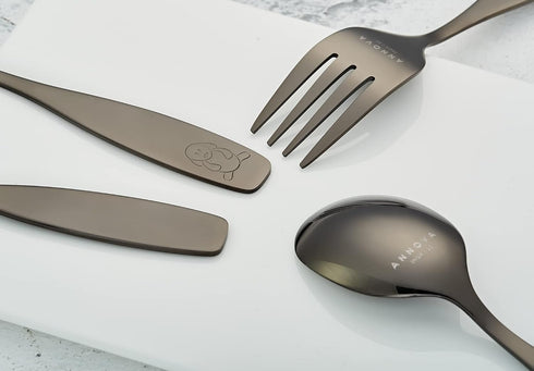 ANNOVA Kids Silverware Set - Safe Stainless Steel Flatware for Children, Forks, Tablespoons, Toddler Utensils, Metal