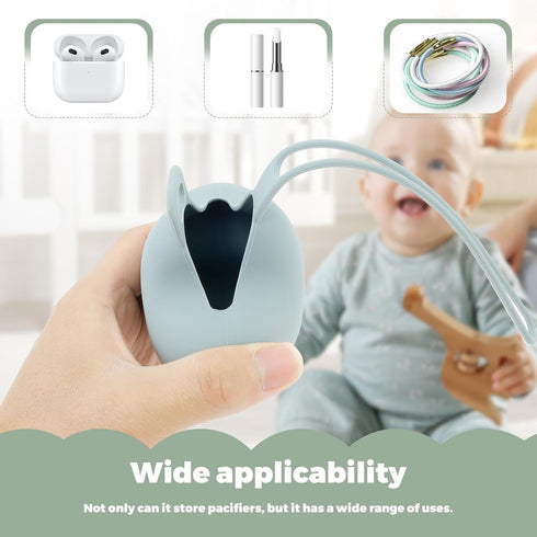 FALESOUL 3 Pack Set Silicone Pacifier Holder Case, Cute Portable Pacifier Storage Case, On-The-GO Pacifier Storage