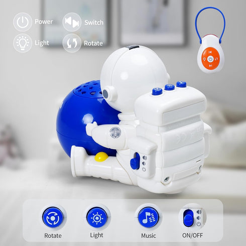 INTMEDIC 0-6-12 Baby Crib Mobile with Music and Lights, Space Baby Mobile for Crib with Remote Control, Spaceman