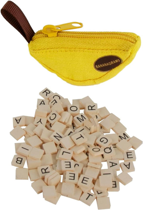 World's Smallest Bananagrams - Family Word Game with 1 Banana Pouch, 144 Tiles, Recommended for Ages 8 and Up