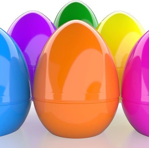 6 Inch 12-Pack 6" (12-Pack) Jumbo Fillable Easter Eggs, Colorful Bright Plastic Easter Eggs, Perfect for Easter Egg