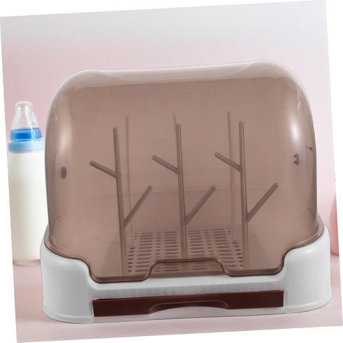 Countertops Baby Bottle Drying Rack with Dustproof Cover Compact Space-Saving Design for Kitchen Bottle Drainer