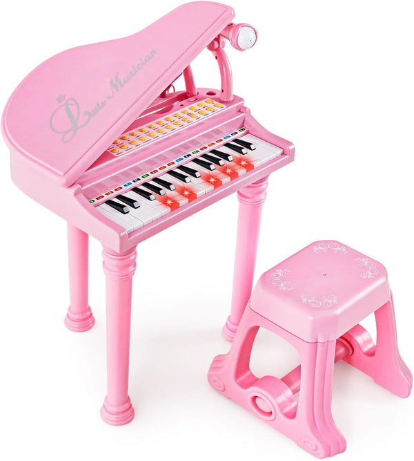 Costzon Kids Piano, 31 Key Mini Grand Piano Toy Keyboard with Microphone,