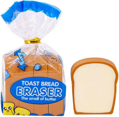 Kawaii Toast Bread Eraser - Cute 3D Cartoon Pencil Eraser for Painters and Artists, Office and School Supplies