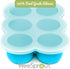 WeeSprout Silicone Freezer Tray with Clip on Lid - Perfect Food Storage Container for Homemade Baby Food, Bright Blue