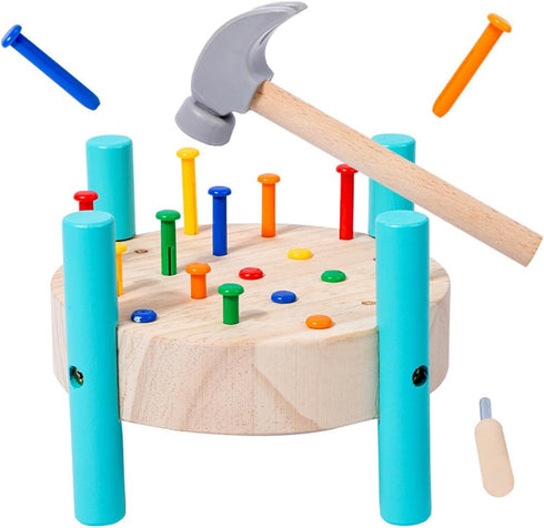 QZJVKBXY Wooden Baby Workbench Pounding Hammer Toy for Toddlers,STEM Educational Preschool Learning Toys