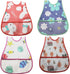 Waterproof Baby Bib Infant with Snaps - Fits Baby & Toddler 6-24 Months, 4pcs (Floral Bunny Fish)
