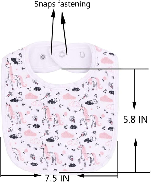 Maiwa Waterproof Terry cloth Baby bibs with Snaps for newborn girl boy, drool and teething for baby