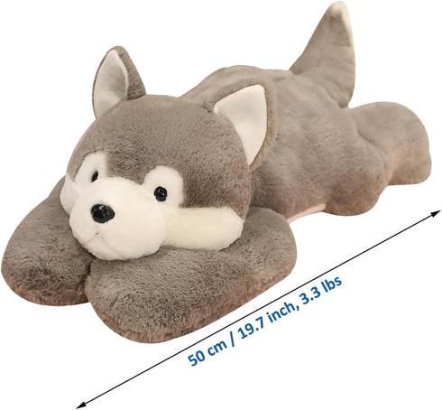 Doireum 3.3 lbs 19.6 inch Weighted Stuffed Animals, Weighted Husky Stuffed Animal Plush Toy Cute Huskies Plush Animals