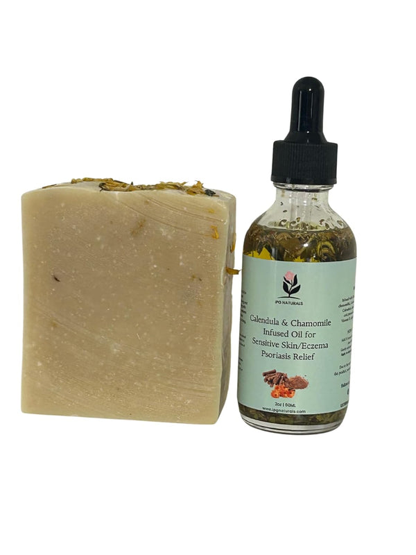 Calendula & Chamomile Infused Oil for Sensitive Skin/Eczema/Psoriasis Relief/Dry & Flaky Skin
