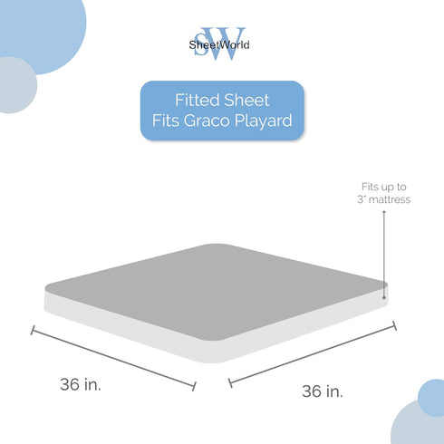 SHEETWORLD.COM Pack 36x36, 36 36 100% SheetWorld Fitted N Play Playard Sheet Fits The Graco Tot Bloc, Delta Children