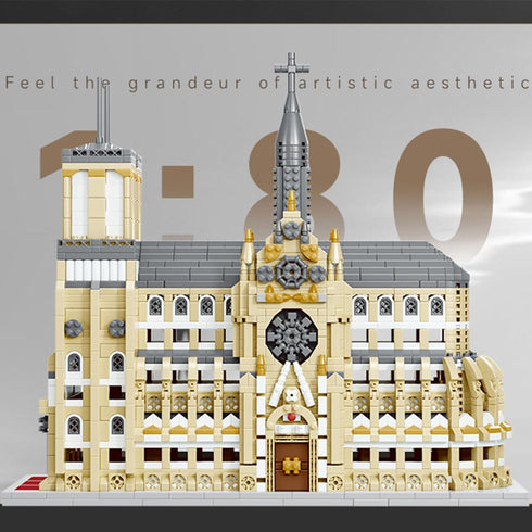 Set, 2908 GOTIMON Micro Mini Notre Dame Cathedral Building Block Famous Architecture, Pieces, Gifts for Kids and Adults