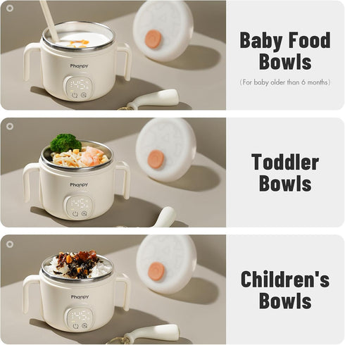 40/45/50 316L 13.5 Phanpy Smart Thermostatic Bowl To Keep Baby/Toddler/Children Food Warm with Constant Precise