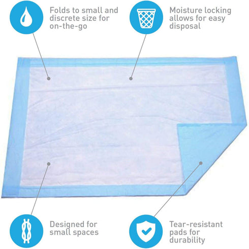 BrightCare 25 Count (24 17 Inch) Disposable Baby Changing Pad Liner - x - Soft Disposable Blue Hospital Underpad