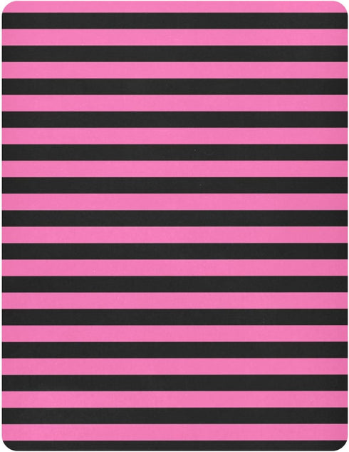 Pigsaly 27x39 Inch Crib Sheets Hot Pink Black Stripe Baby Sheet for Standard Crib Mattress Boys Girls Toddler Bed