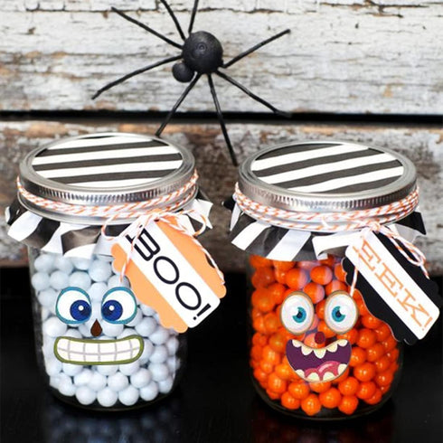 Halloween Pumpkin Decorating Craft Stickers, 48 Pack Mini Face Stickers for Kids Toddlers Treats Party Favors