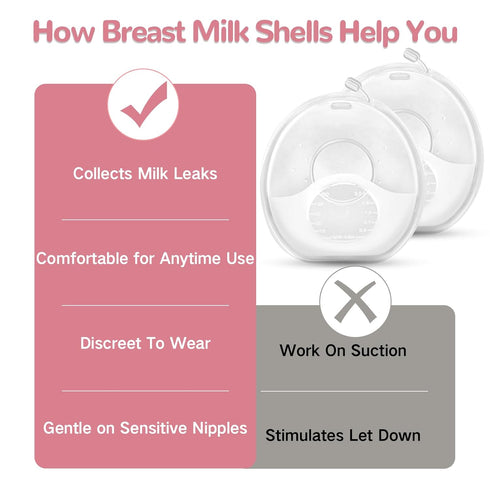 Silicone(2.03oz,2 Counts) Breast Milk Collector, Milk Collectors for Breastfeeding, Reusable Breast Milk Shells