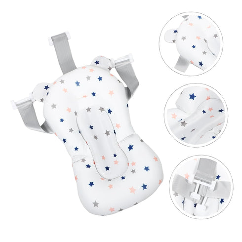 YOSADIER Newborn Bath Support Pad Adjustable Non-Slip Floating Cushion for Baby Bathing Breathable Mesh Mat for Infant