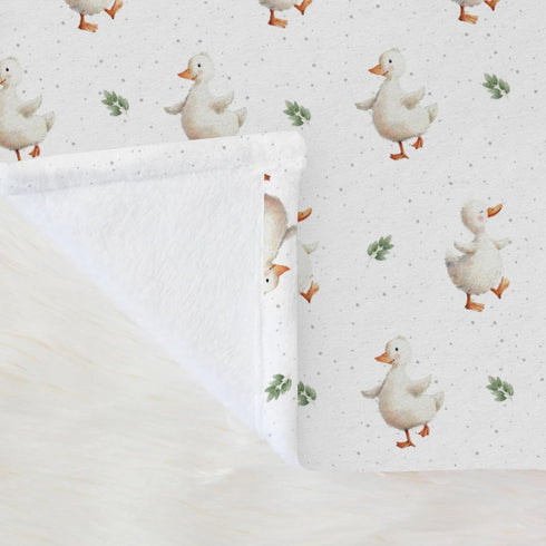 Selgkds Summer 60x80inch Spring Duck Boho Leaves Baby Blankets for Girls Boys Cute Ducks Green Leaves Swaddle Receiving
