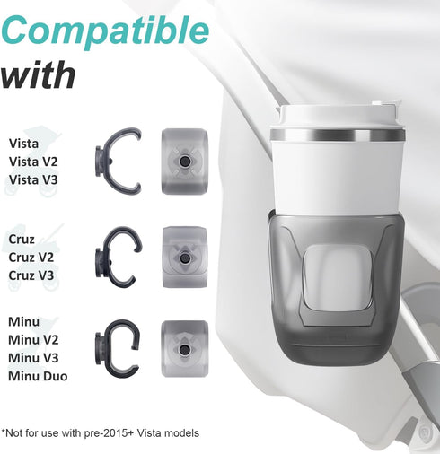 Taheng 2 Pack - Stroller Cup Holder, Baby Cup Holder Compatible with UPPAbaby Vista, Cruz and Minu Strollers Fits Most