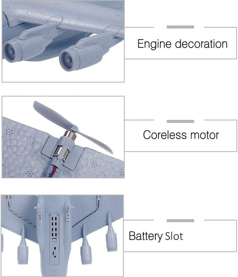 GoolRC C-17 RC Airplane, 2.4GHz Remote Control Military Transport Aircraft for Kids and Adults