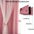 52W 63L,2 Pink Curtains for Girls Bedroom Kids Baby Room Decor Cute Double Layer Star Cutout Curtain Room Darkening